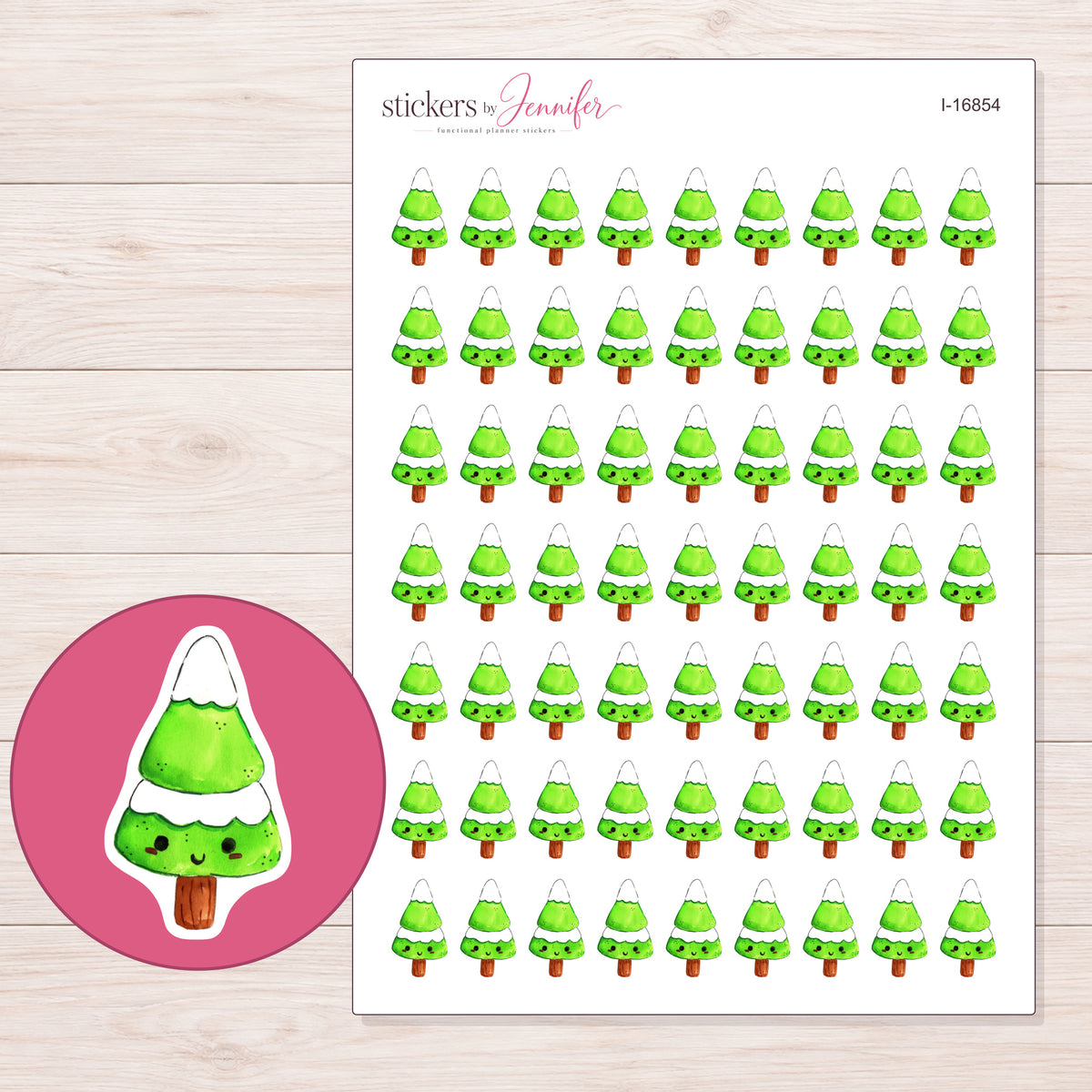 I-16854 planner sticker sheet with enlarged sticker detail