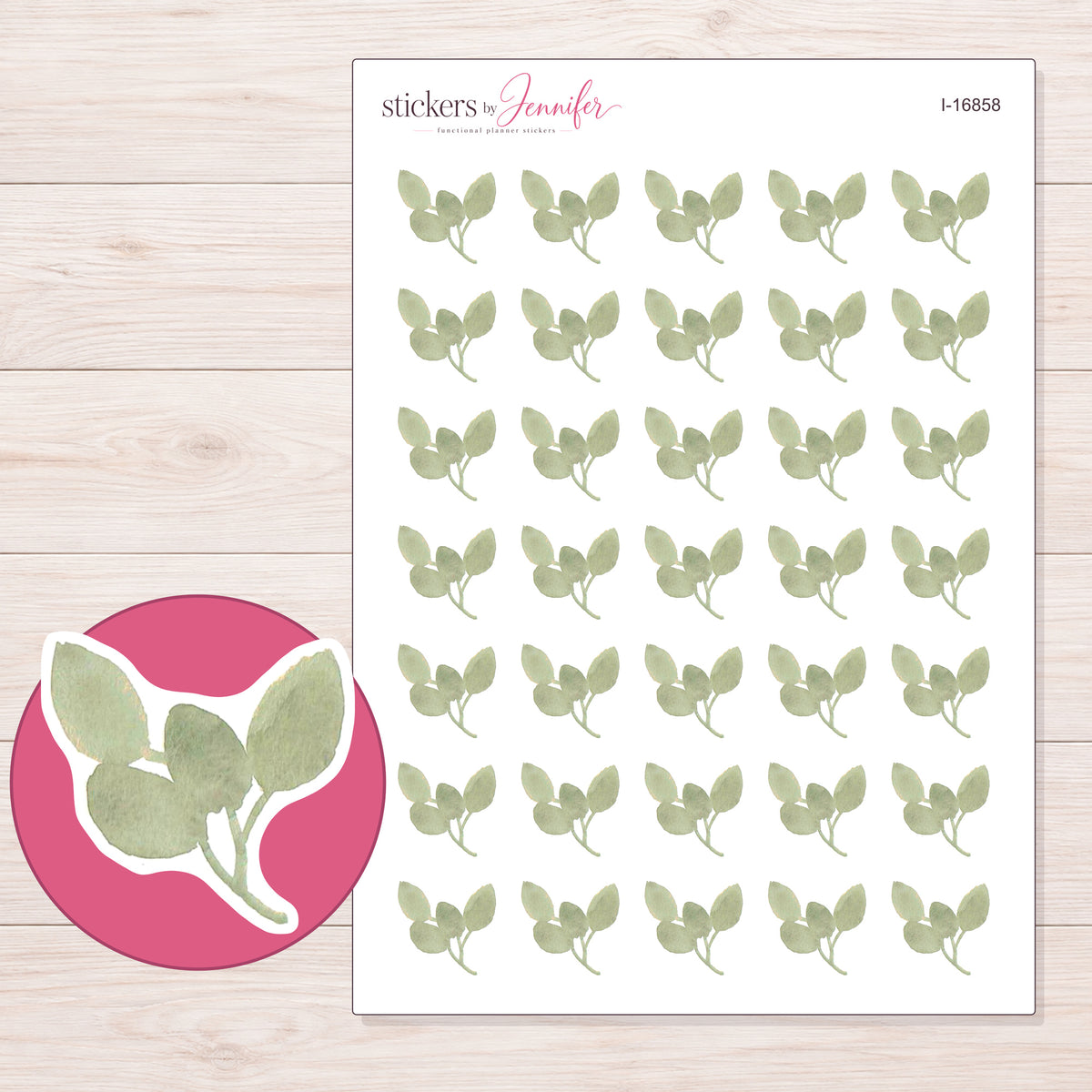 I-16858 planner sticker sheet with enlarged sticker detail