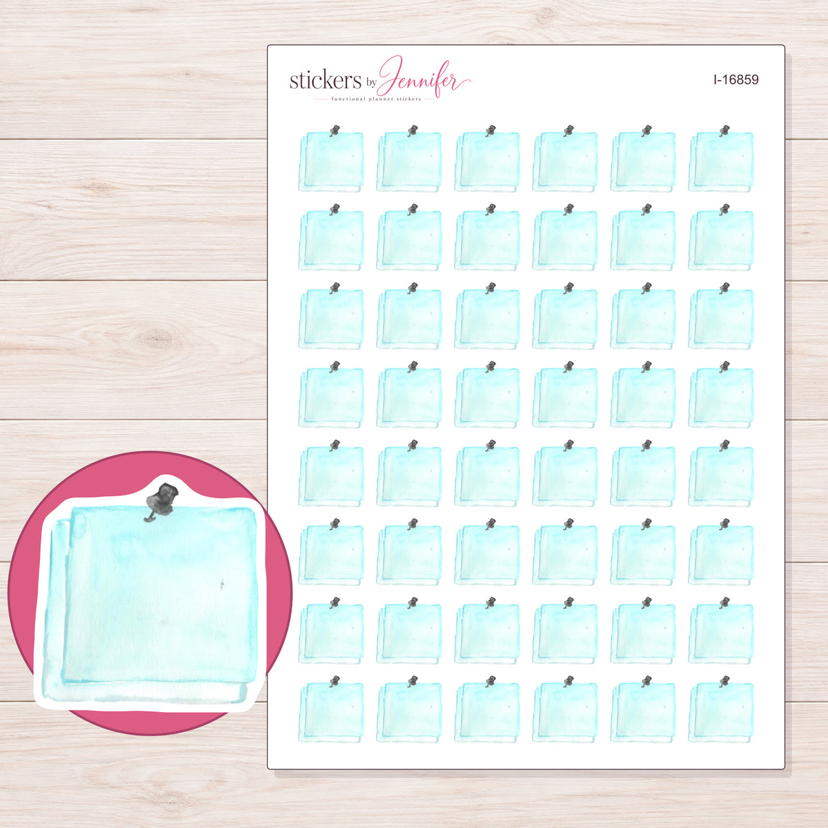 I-16859 planner sticker sheet with enlarged sticker detail