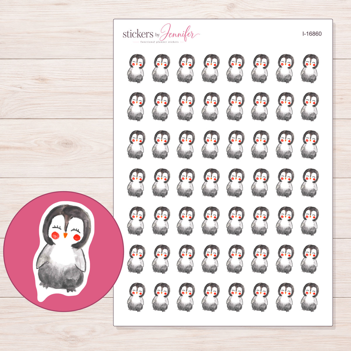 I-16860 planner sticker sheet with enlarged sticker detail