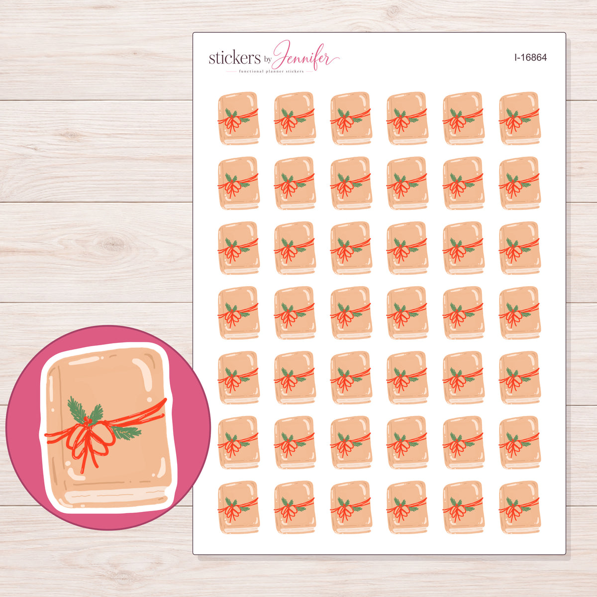I-16864 planner sticker sheet with enlarged sticker detail