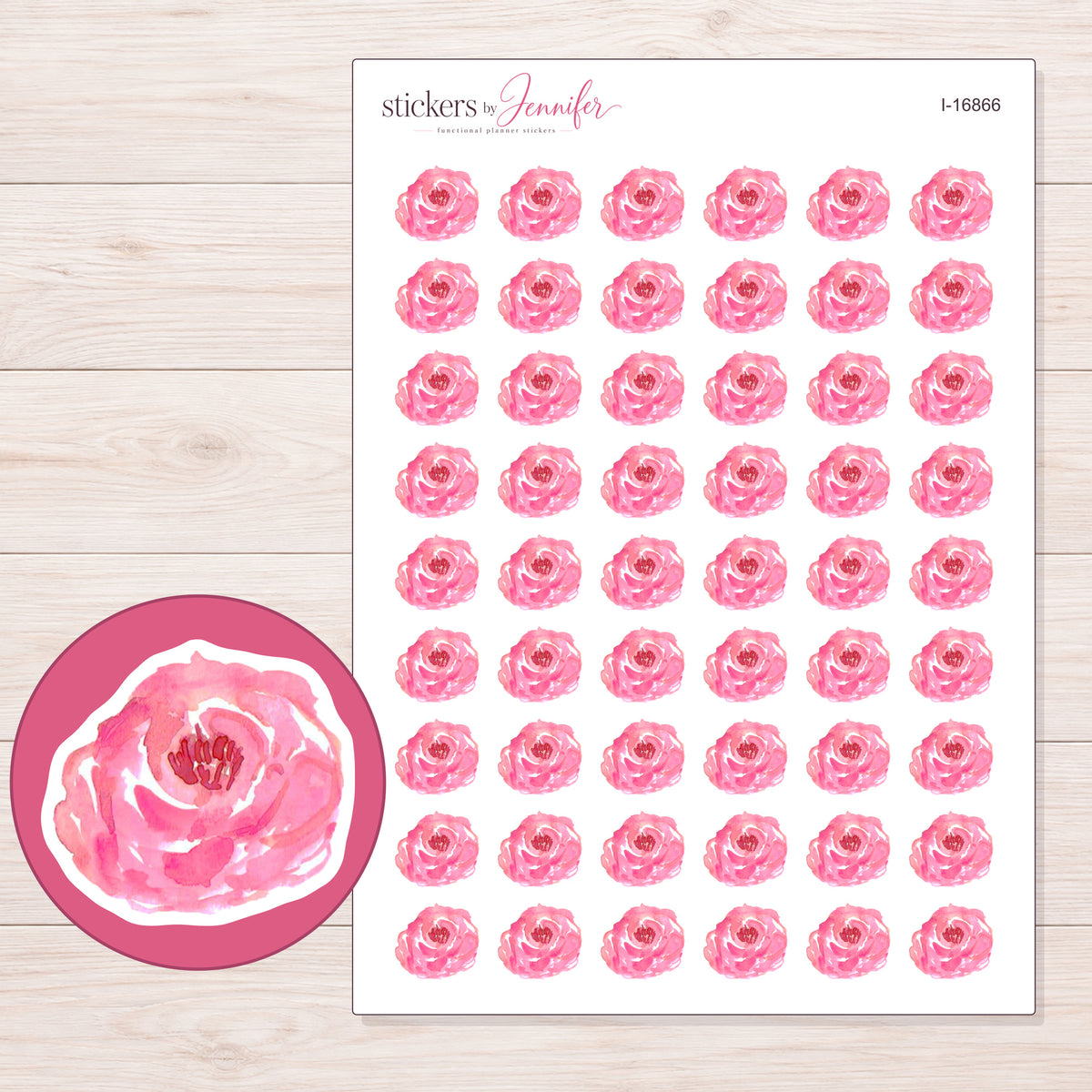 I-16866 planner sticker sheet with enlarged sticker detail