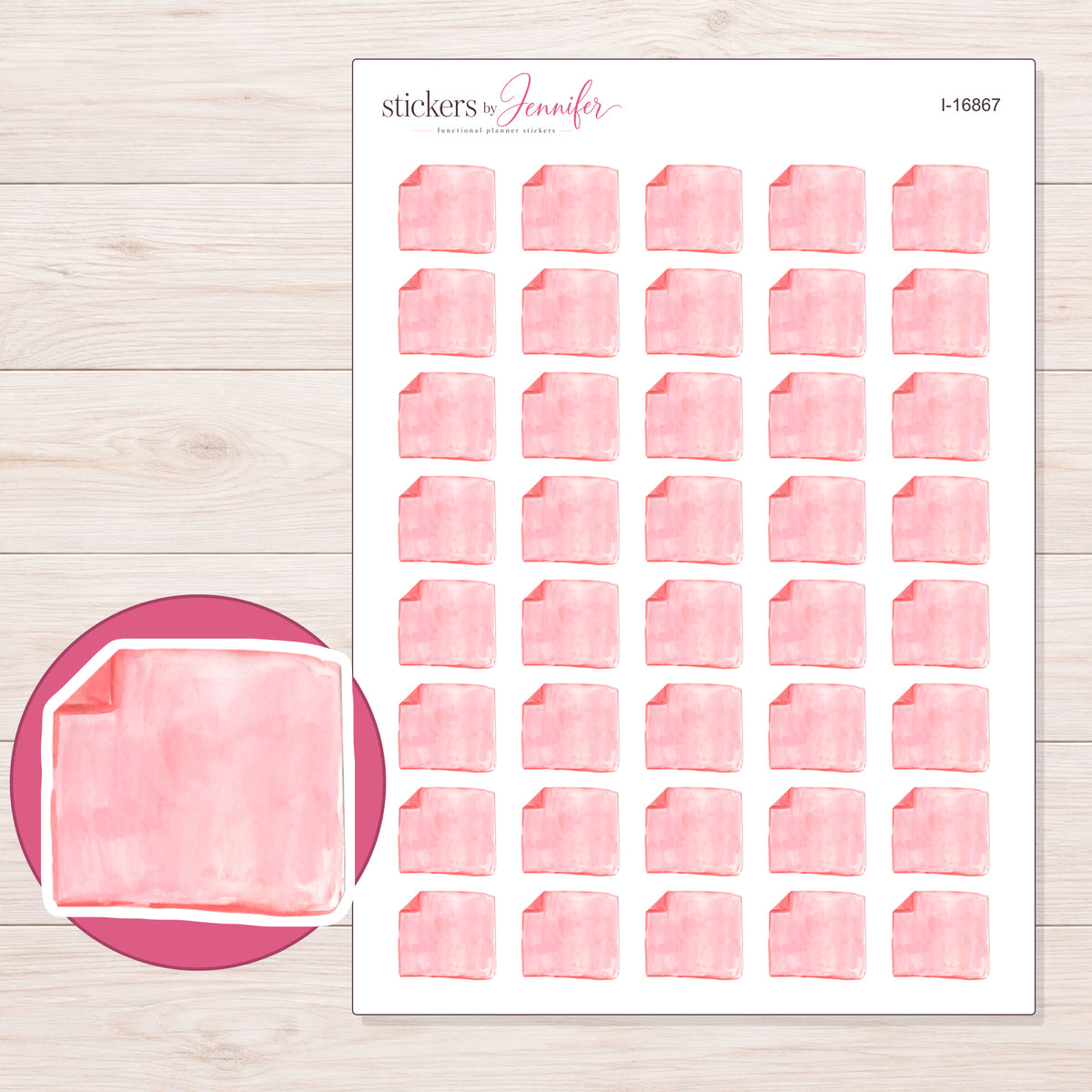 I-16867 planner sticker sheet with enlarged sticker detail