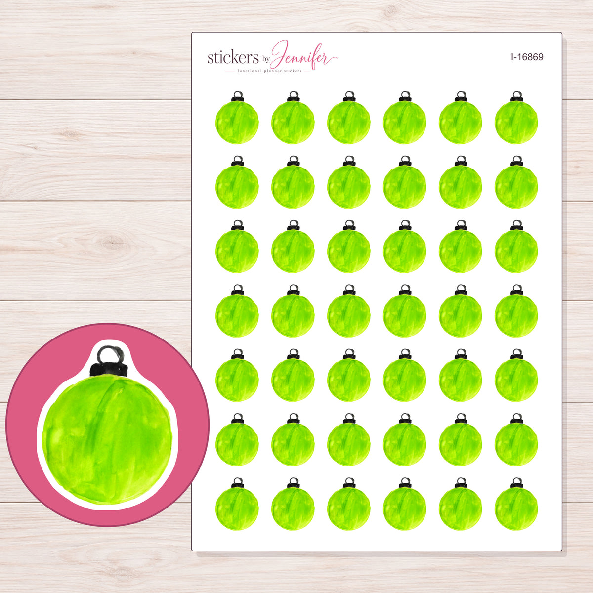 I-16869 planner sticker sheet with enlarged sticker detail