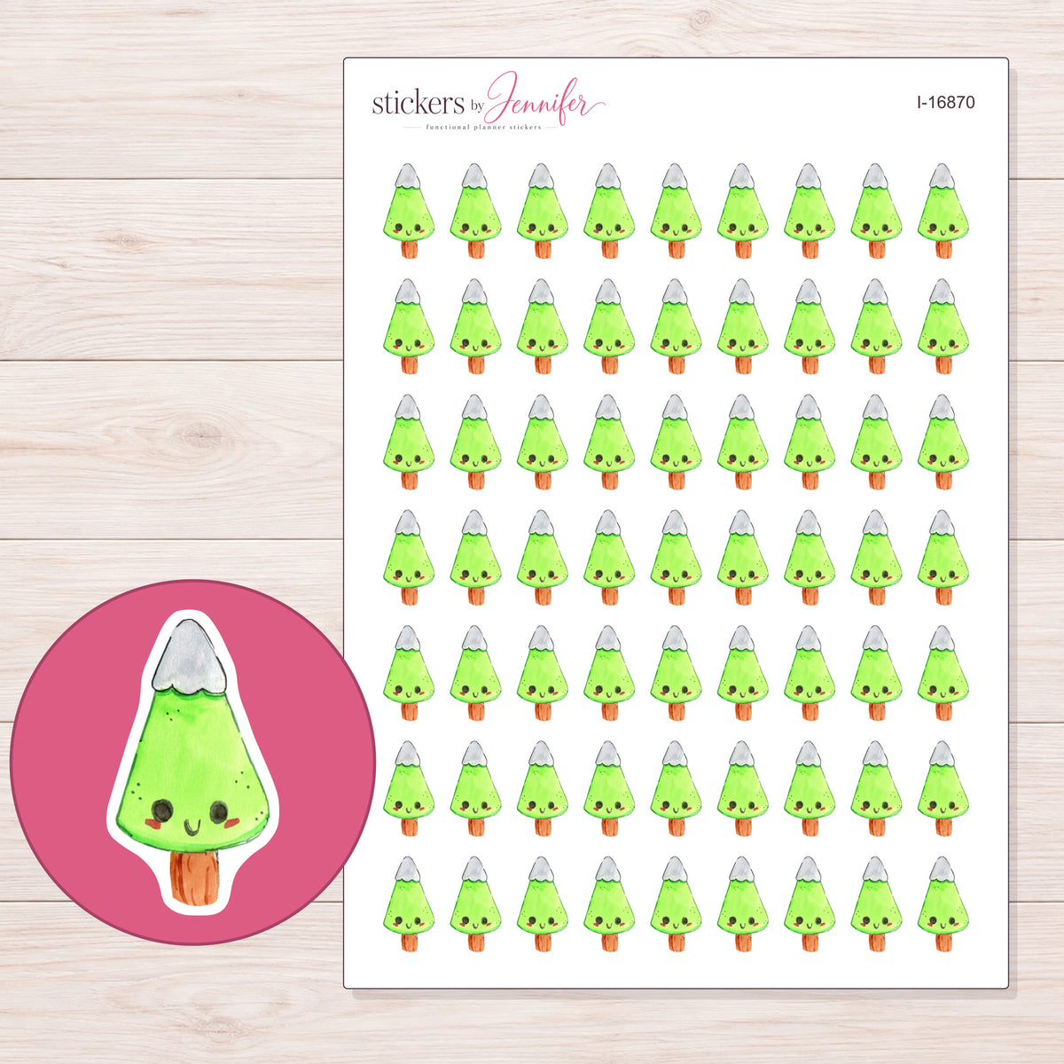 I-16870 planner sticker sheet with enlarged sticker detail