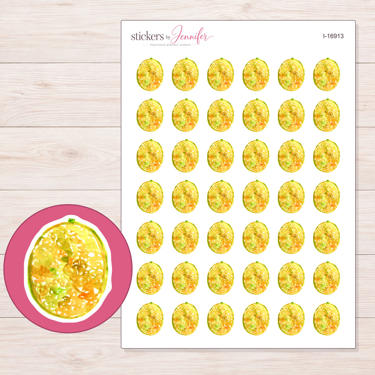I-16913 planner sticker sheet with enlarged sticker detail