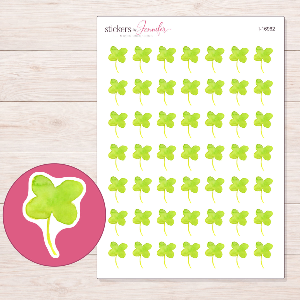 I-16962 planner sticker sheet with enlarged sticker detail