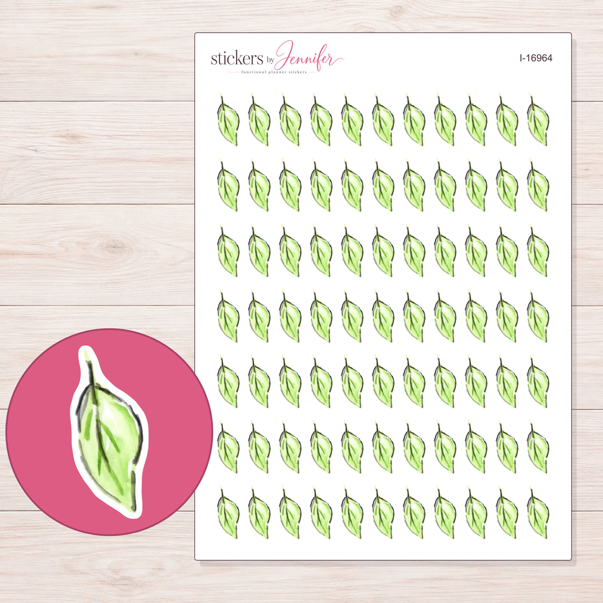 I-16964 planner sticker sheet with enlarged sticker detail