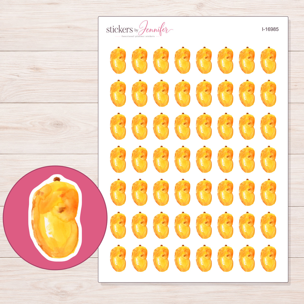 I-16985 planner sticker sheet with enlarged sticker detail