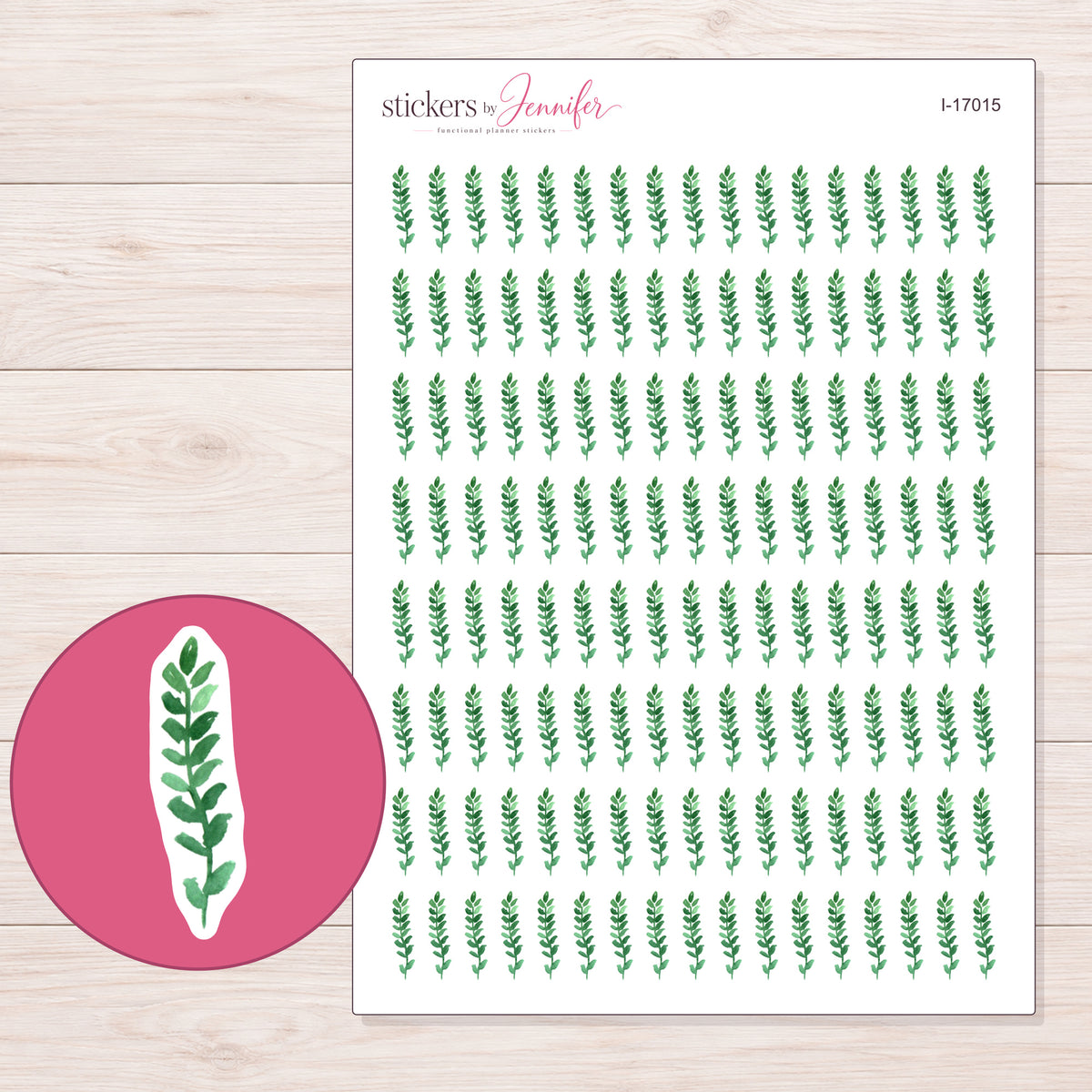 I-17015 planner sticker sheet with enlarged sticker detail