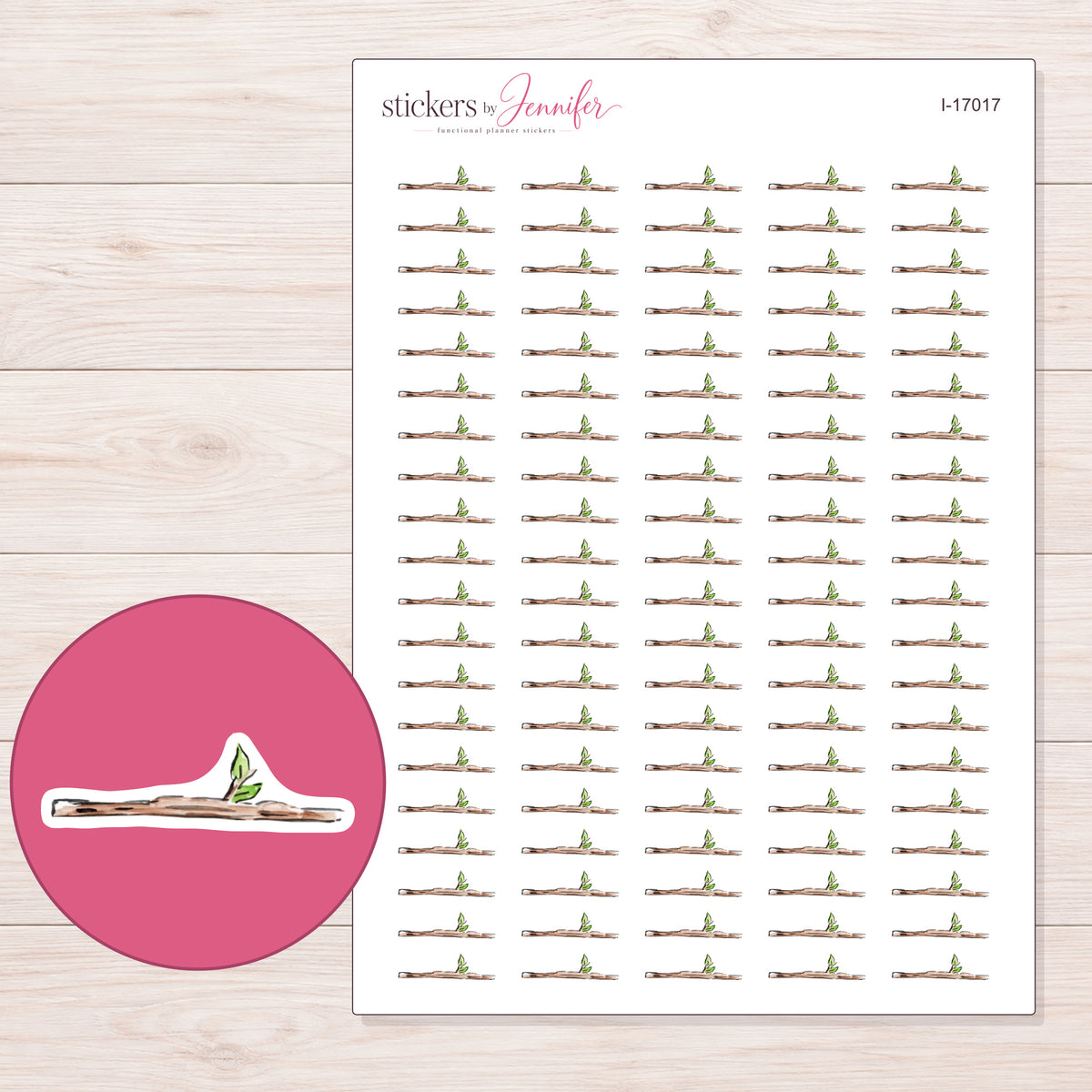 I-17017 planner sticker sheet with enlarged sticker detail