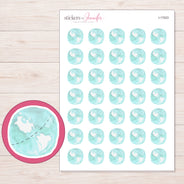 I-17023 planner sticker sheet with enlarged sticker detail