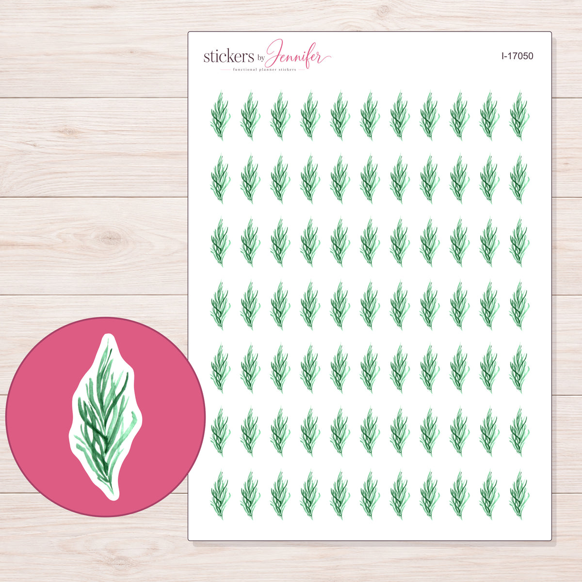 I-17050 planner sticker sheet with enlarged sticker detail