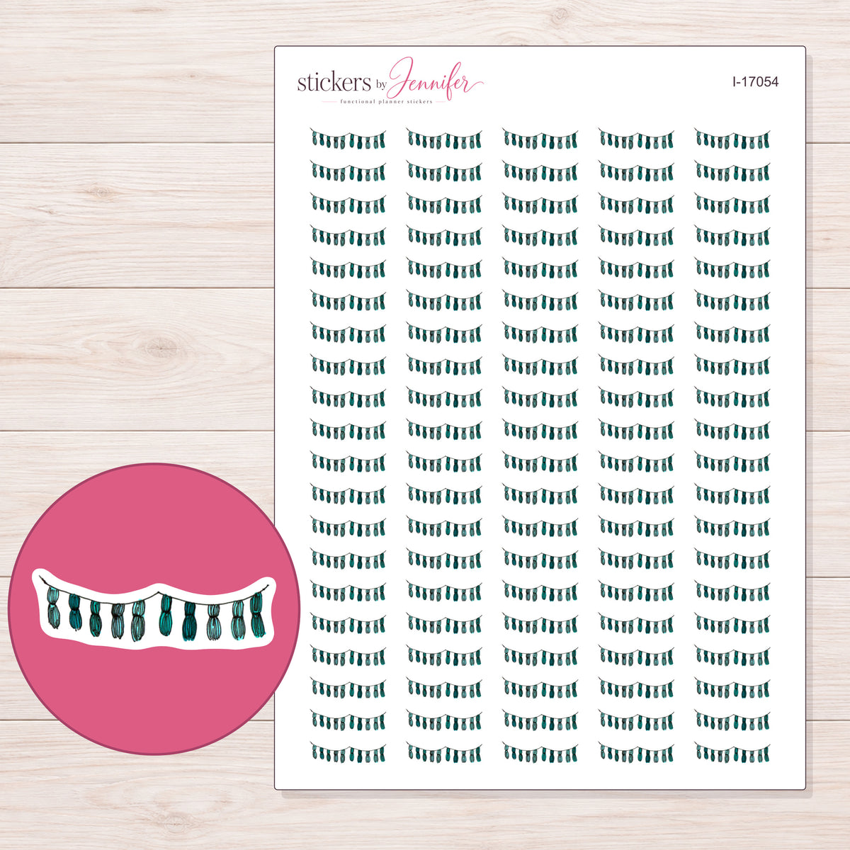 I-17054 planner sticker sheet with enlarged sticker detail
