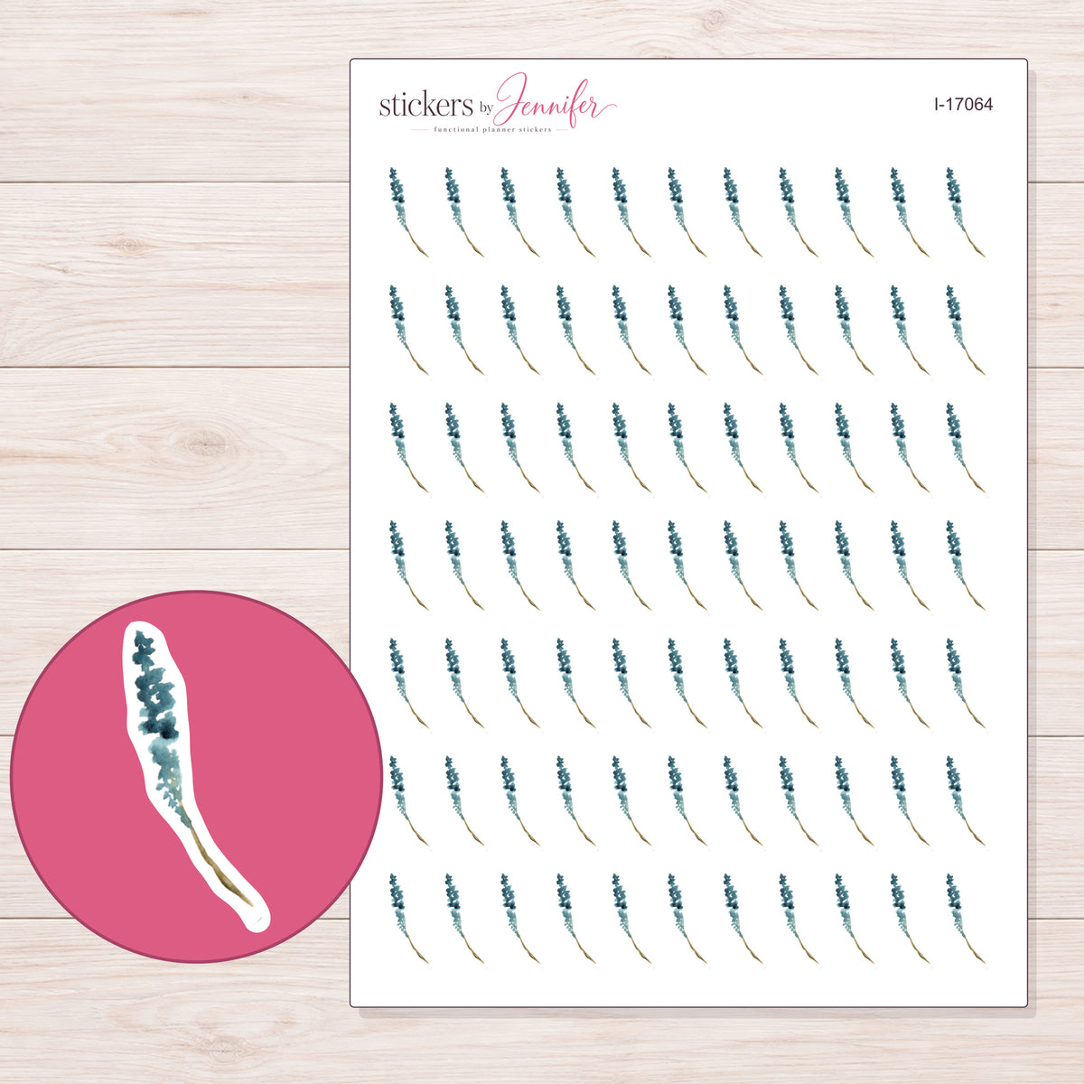 I-17064 planner sticker sheet with enlarged sticker detail
