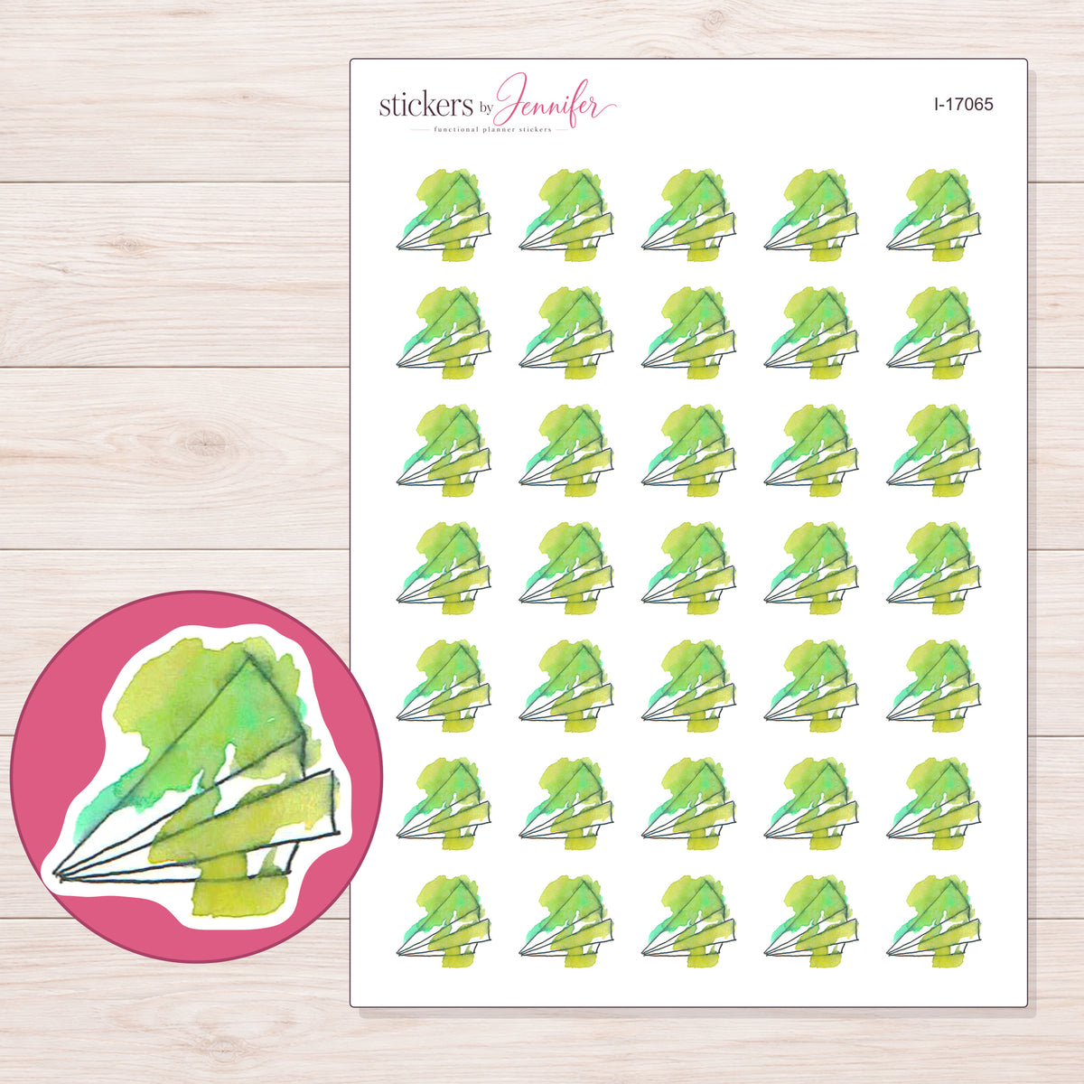 I-17065 planner sticker sheet with enlarged sticker detail
