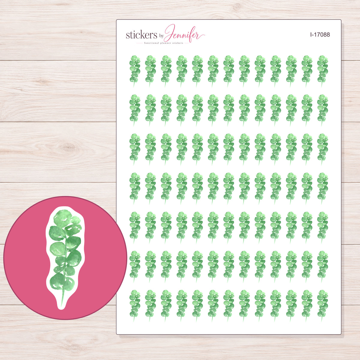 I-17088 planner sticker sheet with enlarged sticker detail