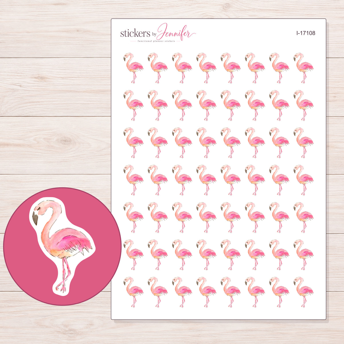 I-17108 planner sticker sheet with enlarged sticker detail