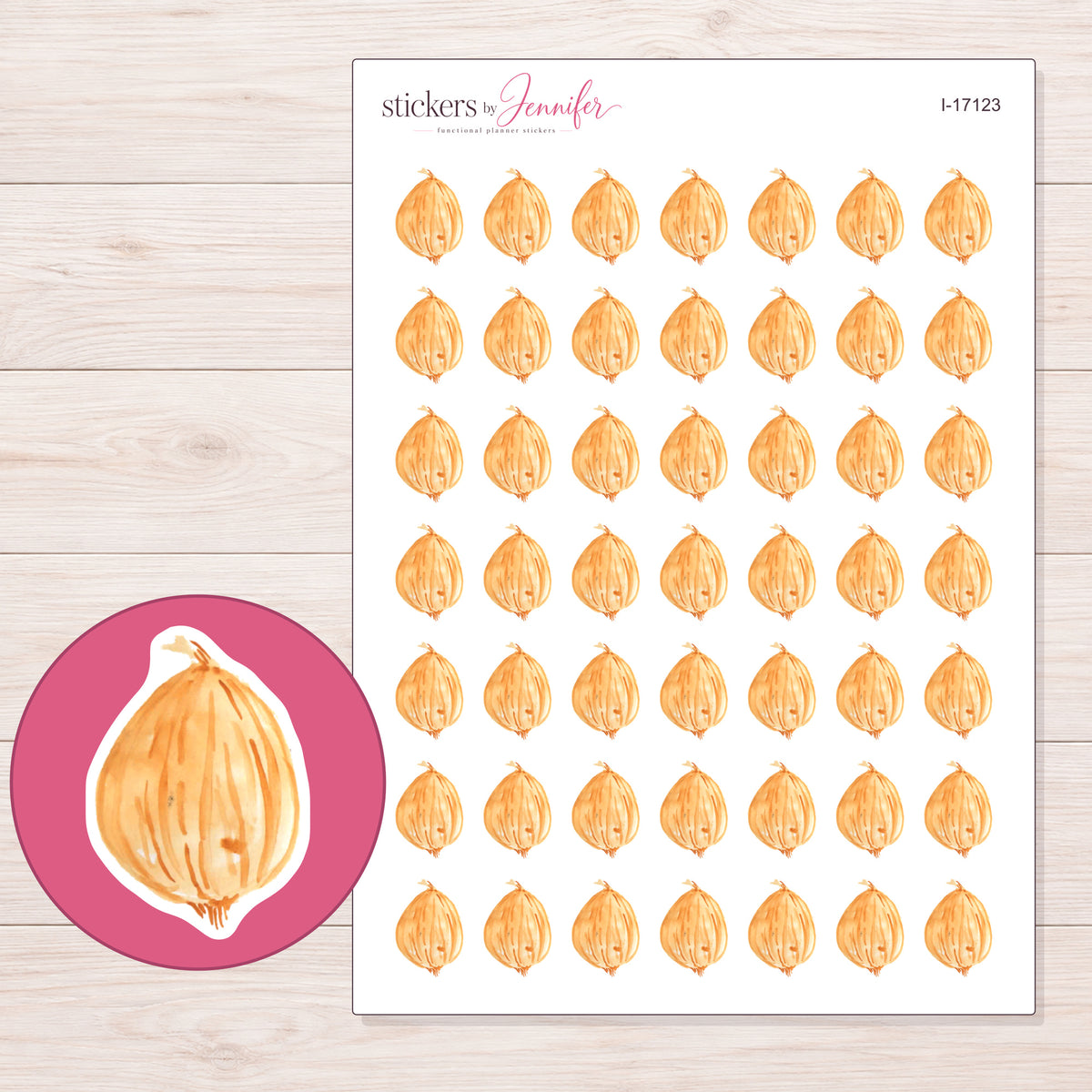 I-17123 planner sticker sheet with enlarged sticker detail