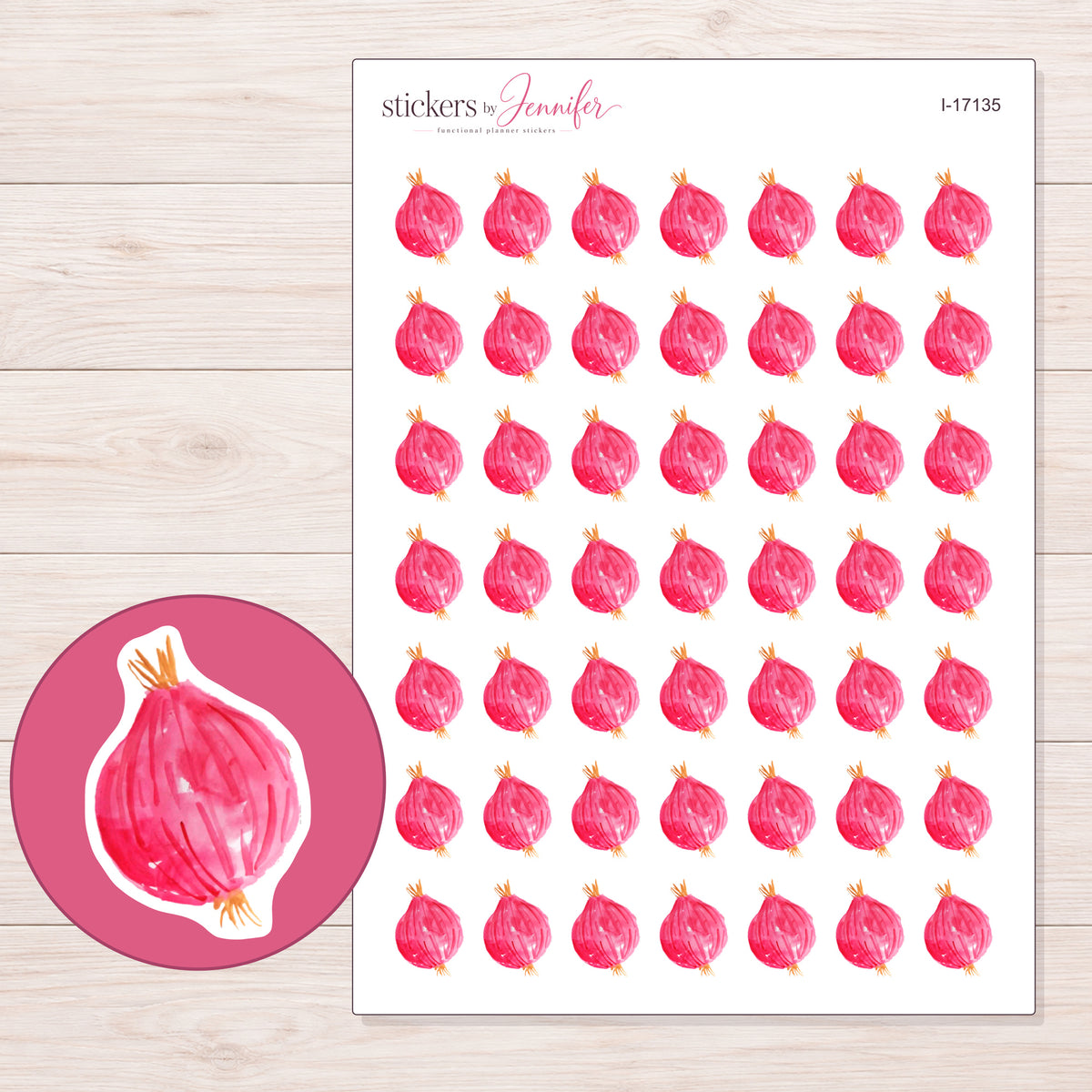 I-17135 planner sticker sheet with enlarged sticker detail