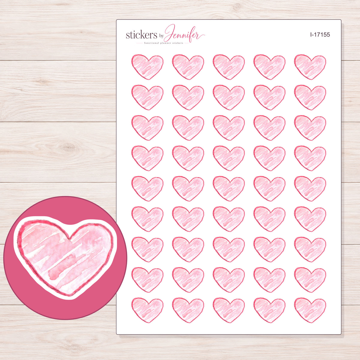 I-17155 planner sticker sheet with enlarged sticker detail