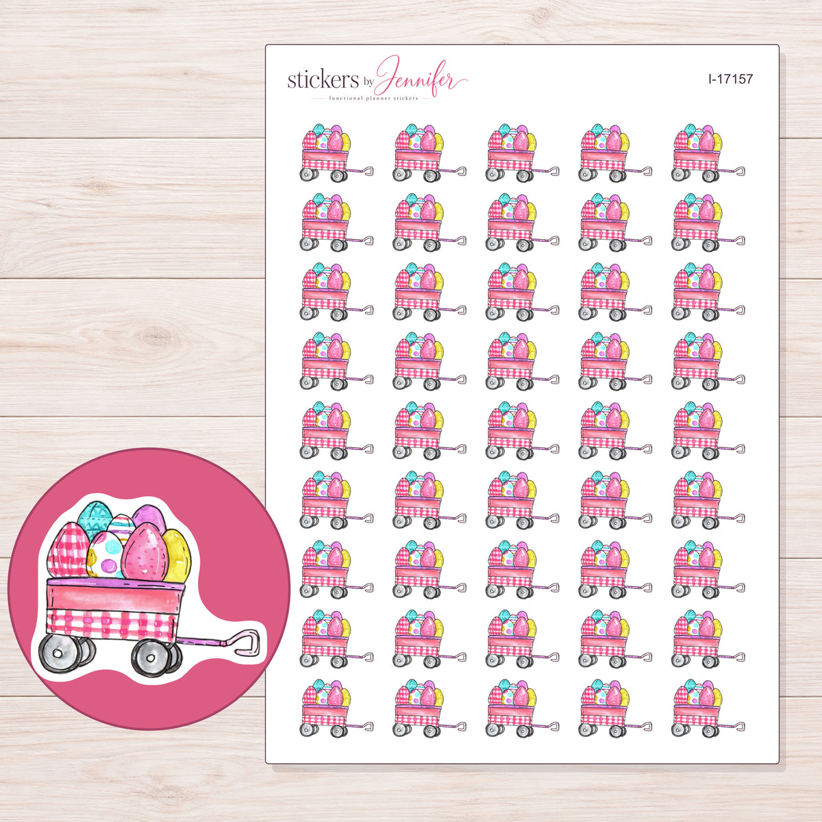 I-17157 planner sticker sheet with enlarged sticker detail