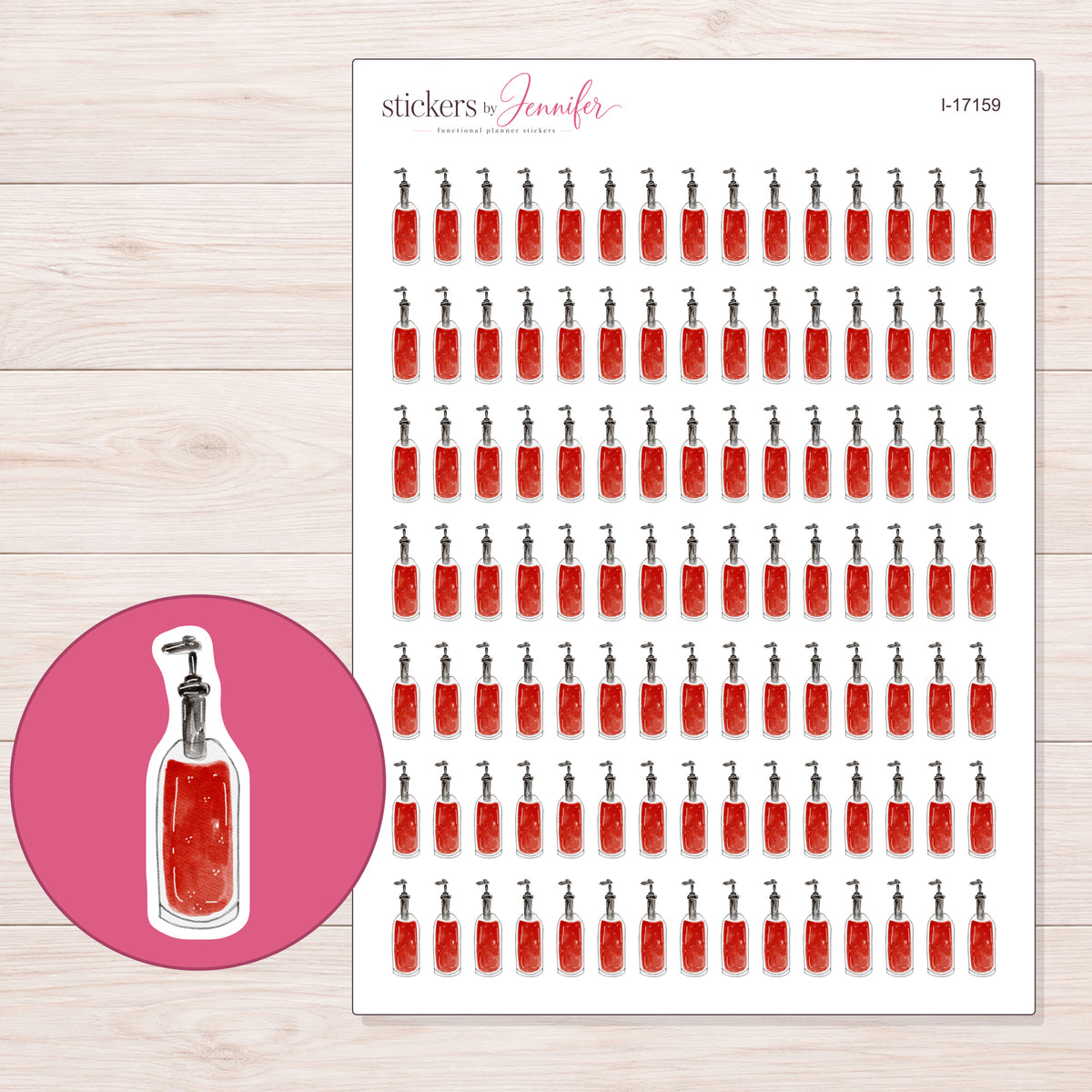 I-17159 planner sticker sheet with enlarged sticker detail