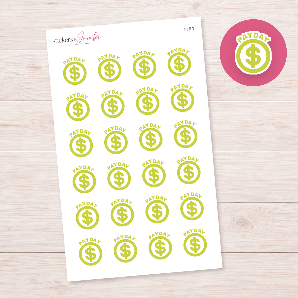 Lime Payday Planner Stickers | I-1717