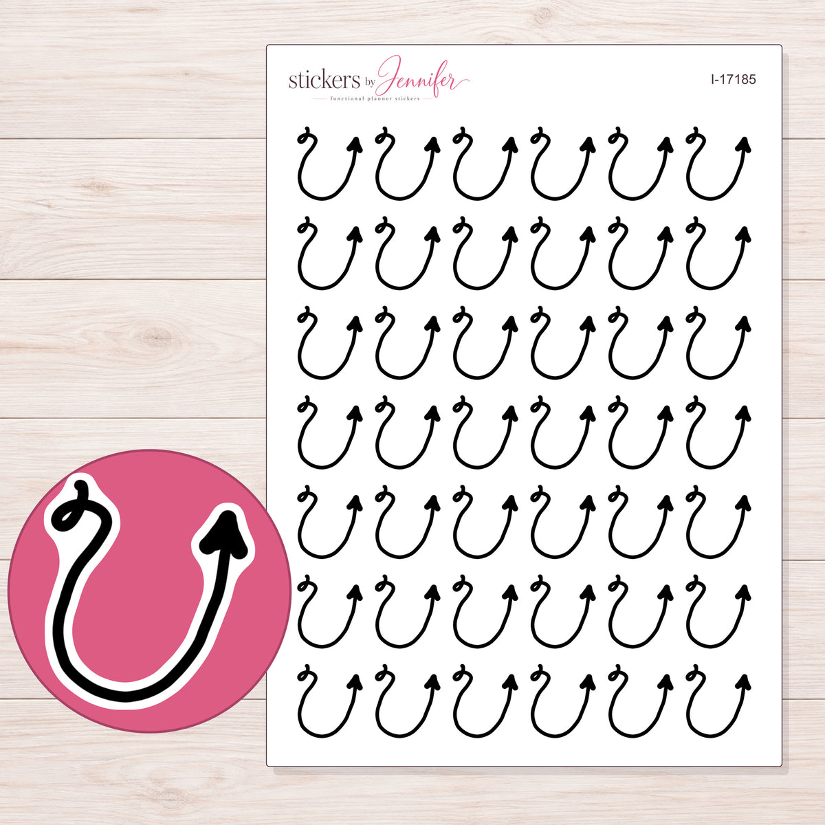I-17185 planner sticker sheet with enlarged sticker detail
