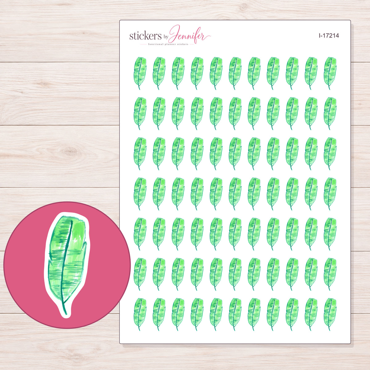 I-17214 planner sticker sheet with enlarged sticker detail
