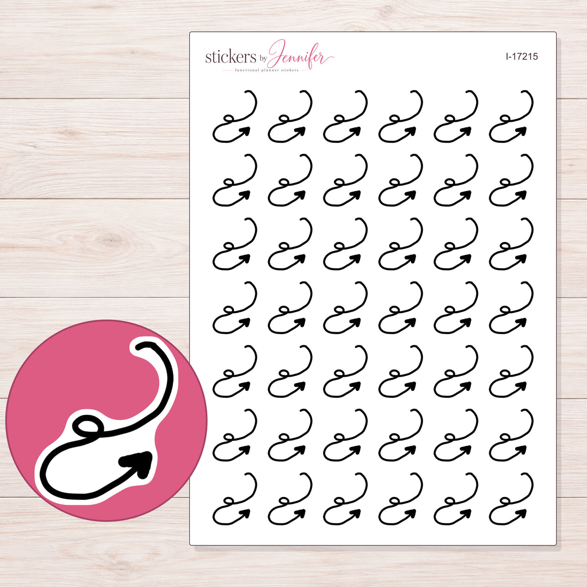 I-17215 planner sticker sheet with enlarged sticker detail