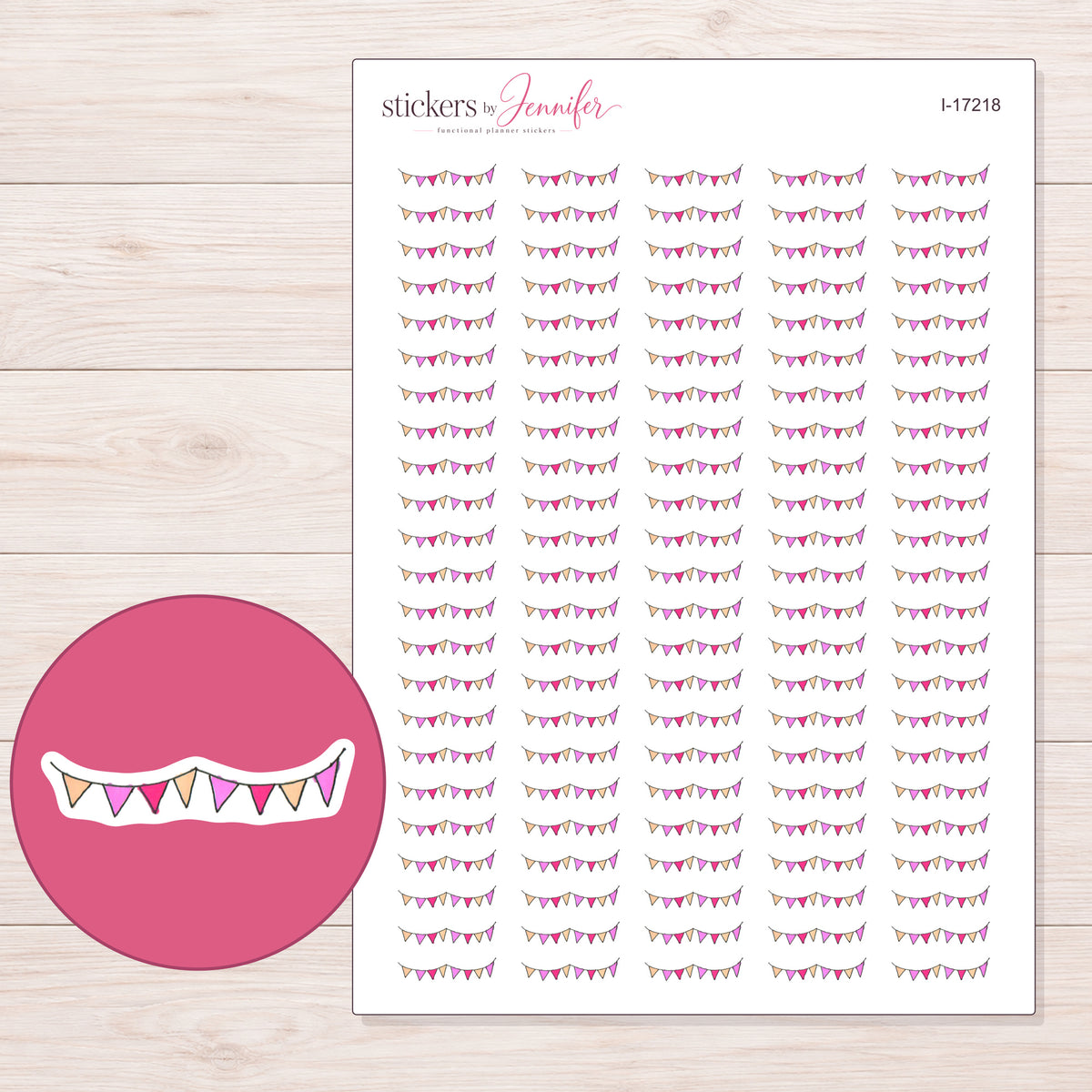 I-17218 planner sticker sheet with enlarged sticker detail
