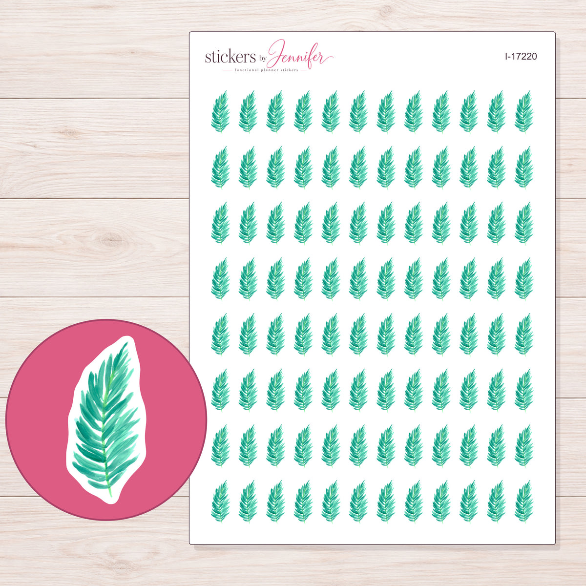 I-17220 planner sticker sheet with enlarged sticker detail
