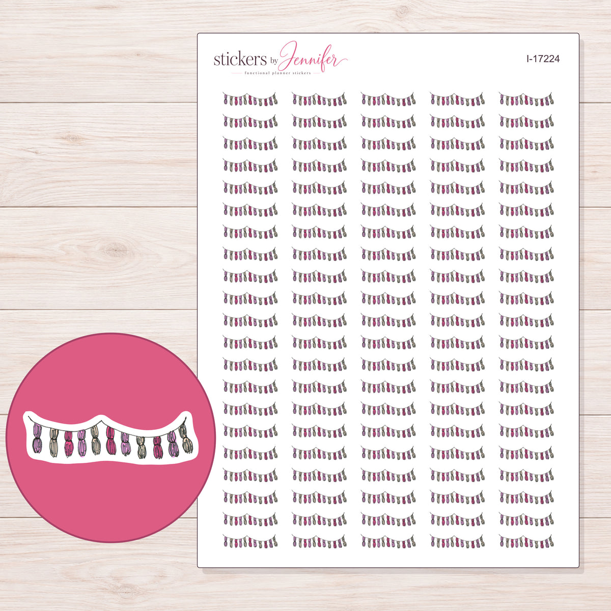 I-17224 planner sticker sheet with enlarged sticker detail