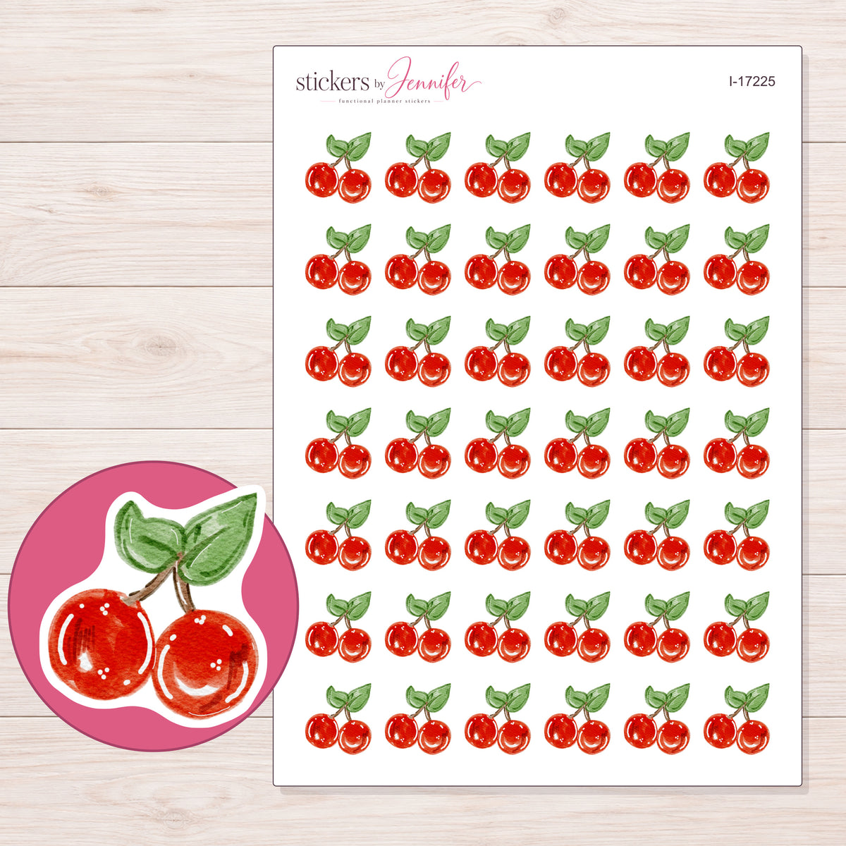 I-17225 planner sticker sheet with enlarged sticker detail