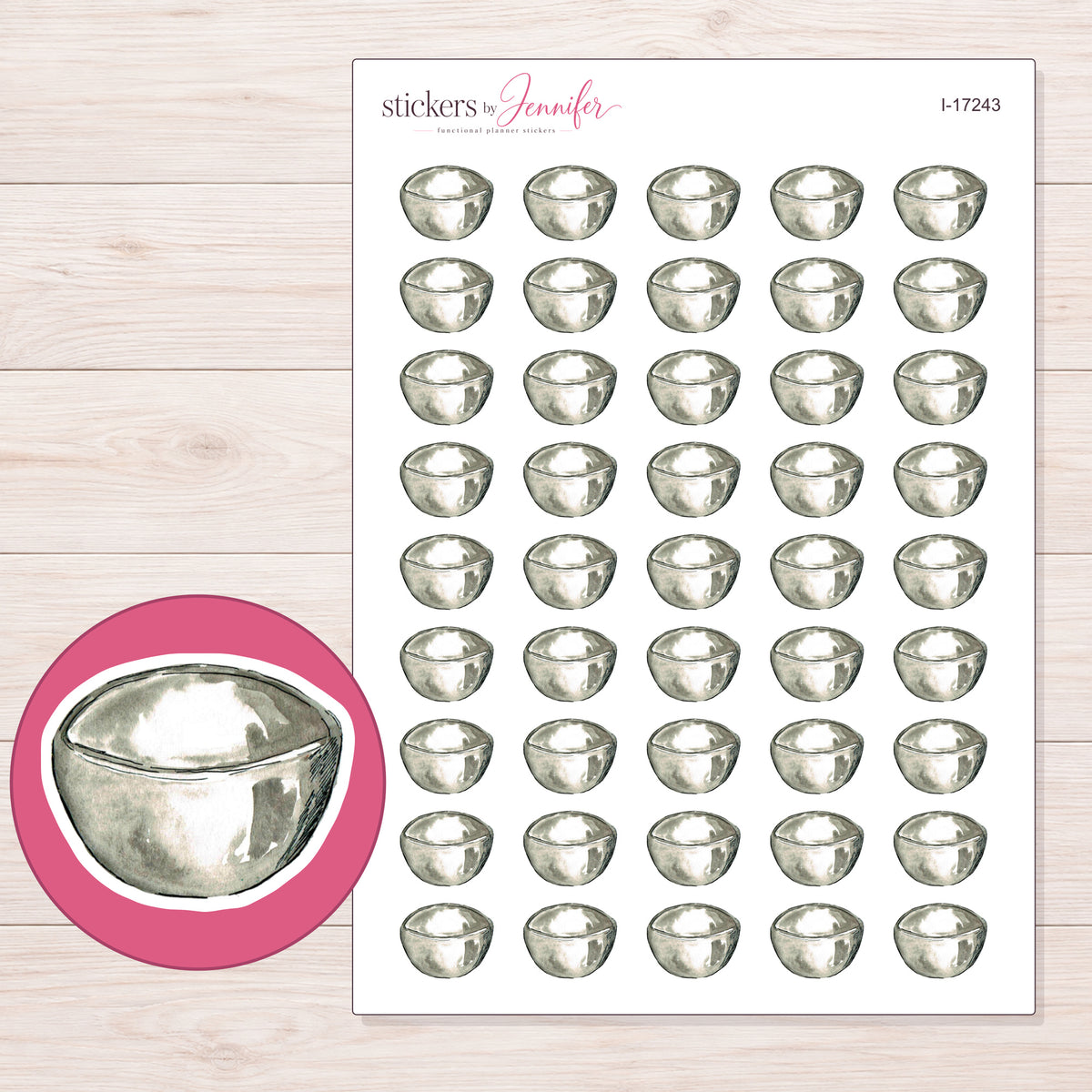 I-17243 planner sticker sheet with enlarged sticker detail
