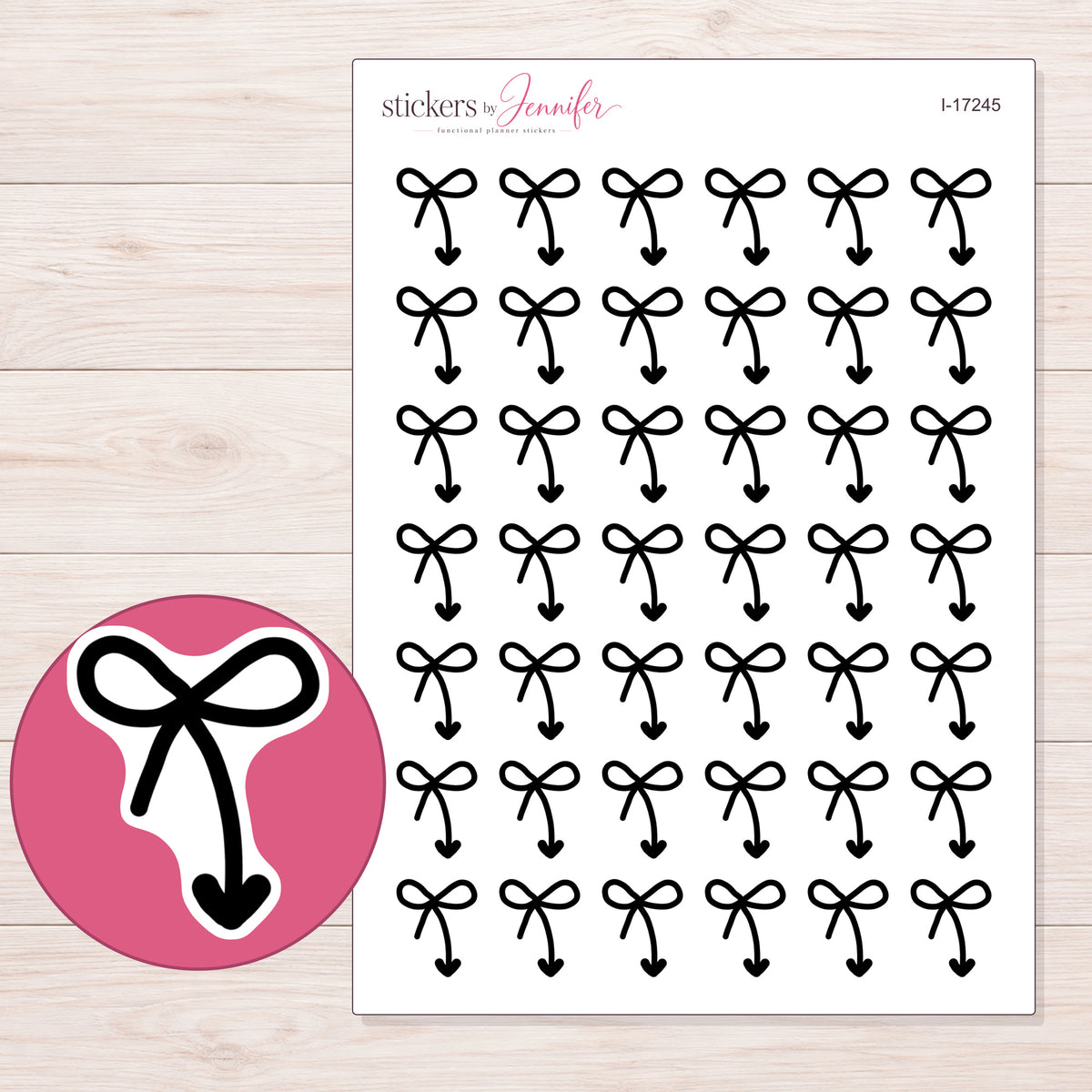 I-17245 planner sticker sheet with enlarged sticker detail