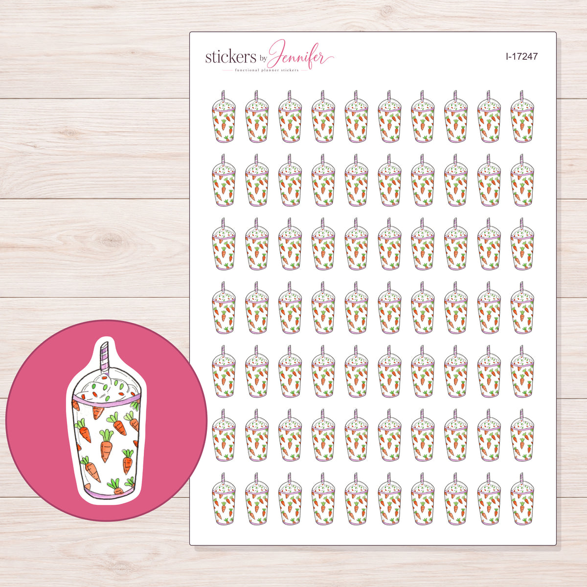 I-17247 planner sticker sheet with enlarged sticker detail