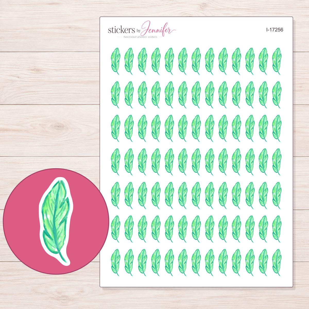 I-17256 planner sticker sheet with enlarged sticker detail