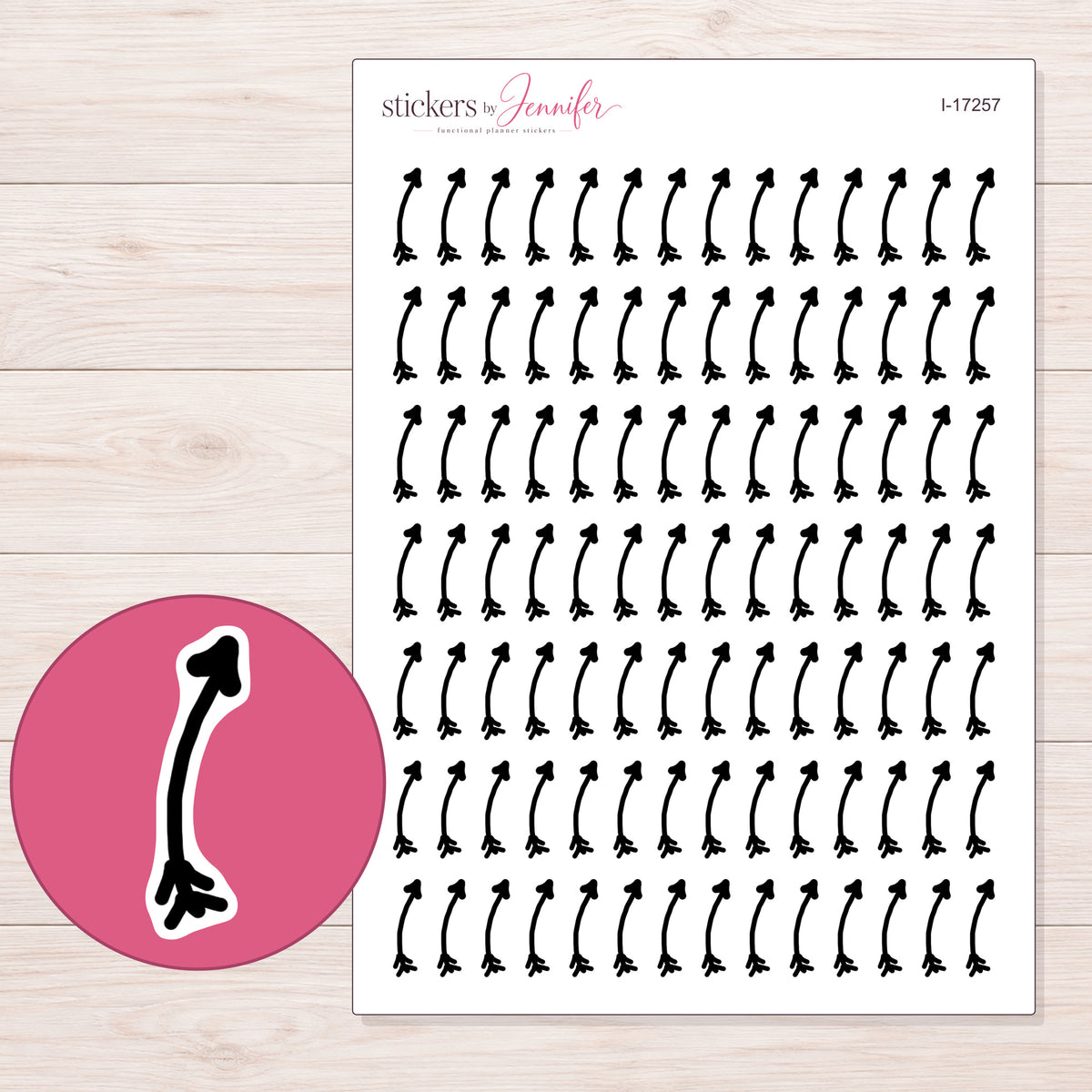 I-17257 planner sticker sheet with enlarged sticker detail