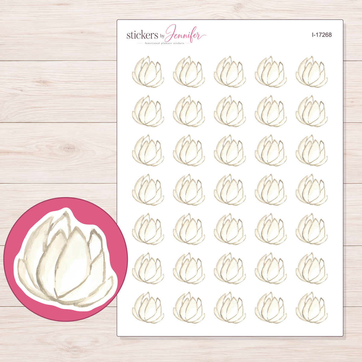 I-17268 planner sticker sheet with enlarged sticker detail