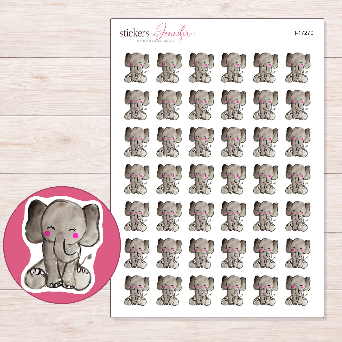 I-17270 planner sticker sheet with enlarged sticker detail