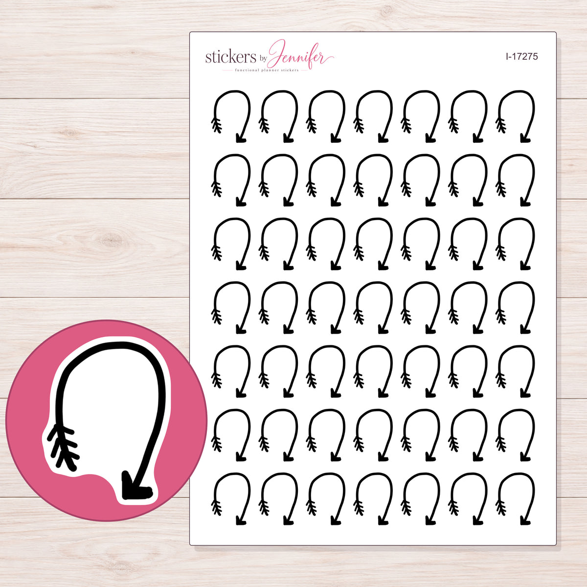 I-17275 planner sticker sheet with enlarged sticker detail