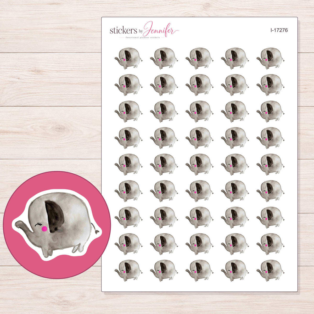 I-17276 planner sticker sheet with enlarged sticker detail