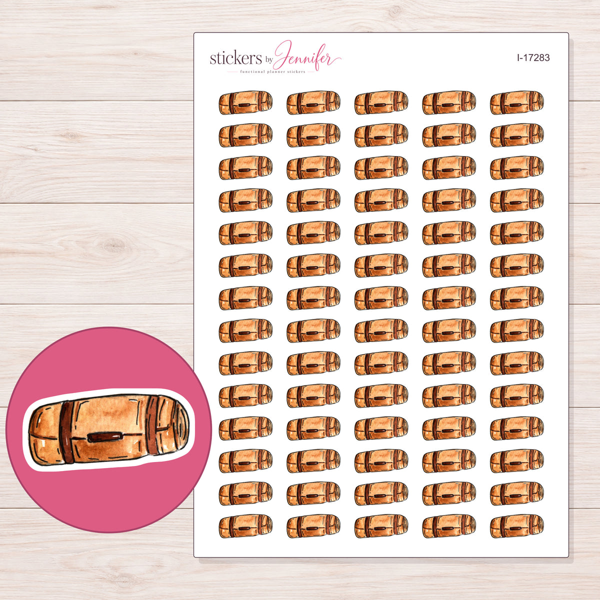 I-17283 planner sticker sheet with enlarged sticker detail