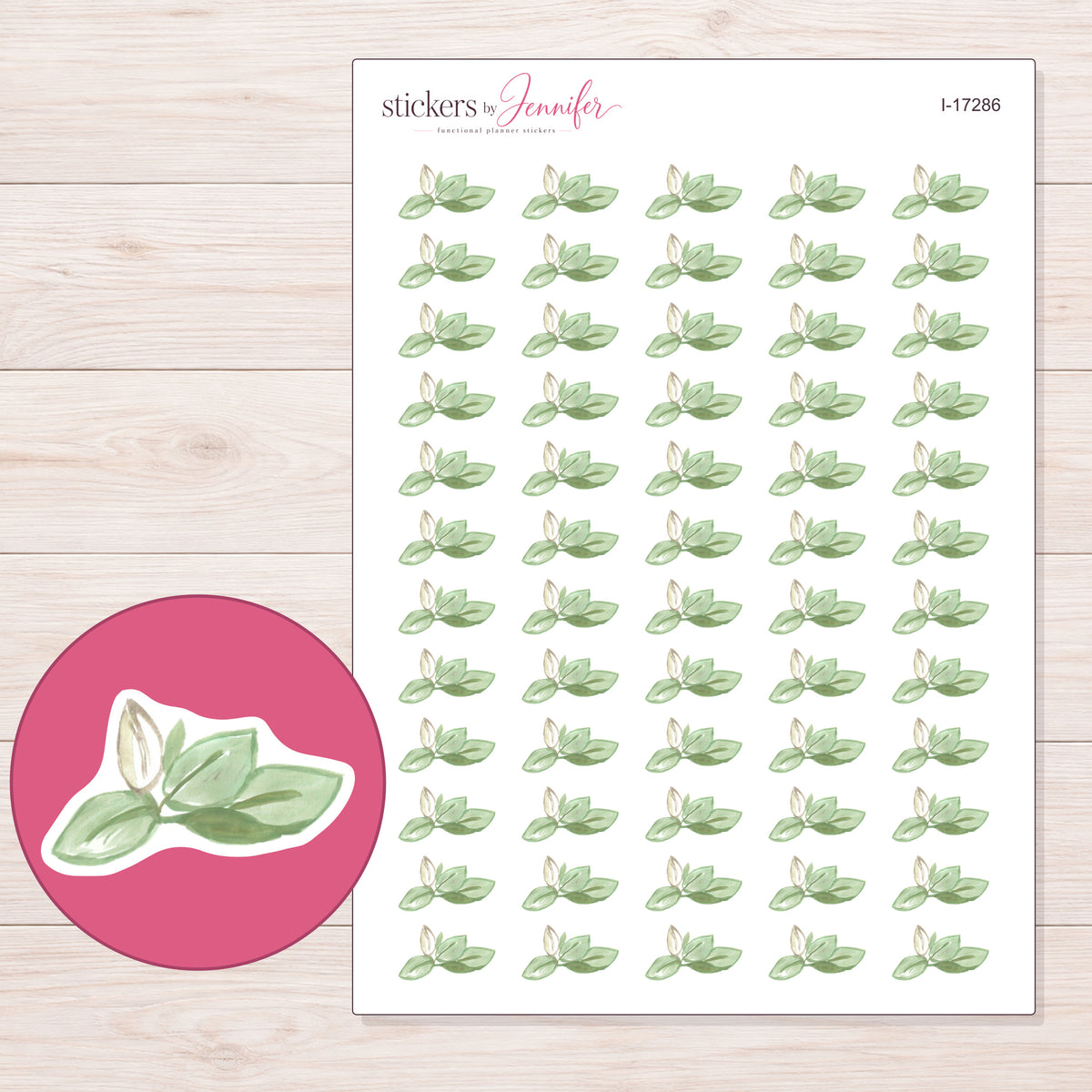 I-17286 planner sticker sheet with enlarged sticker detail