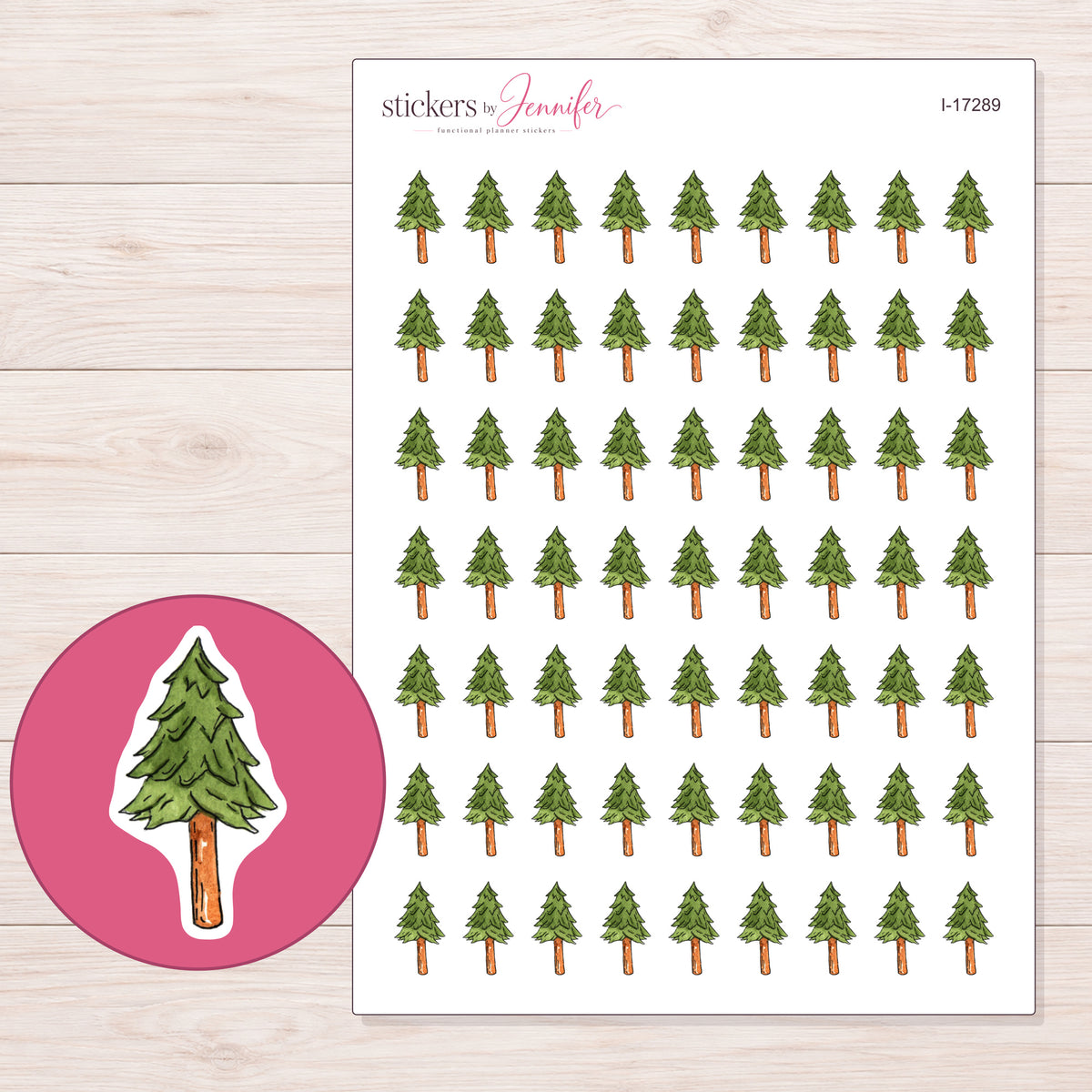 I-17289 planner sticker sheet with enlarged sticker detail