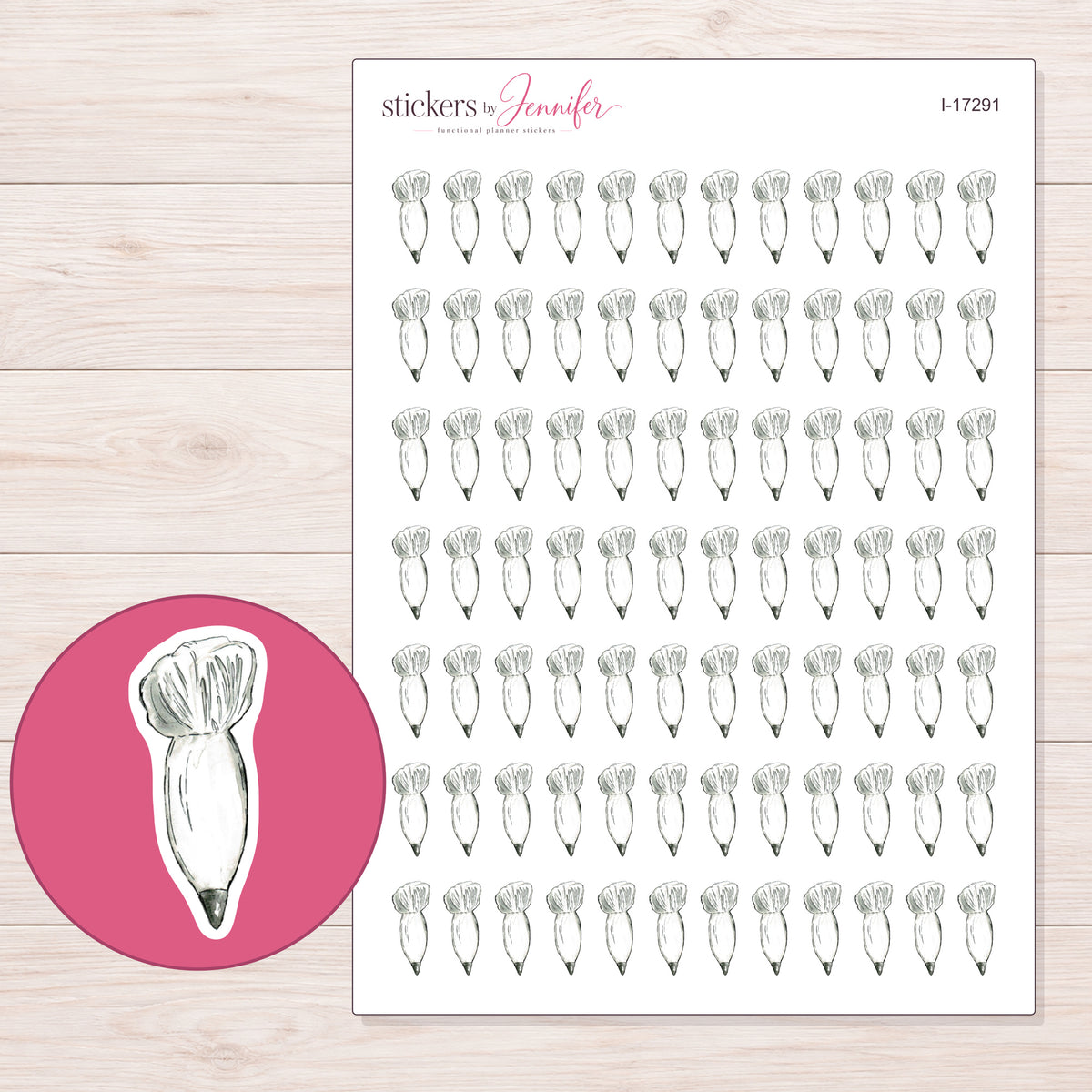 I-17291 planner sticker sheet with enlarged sticker detail
