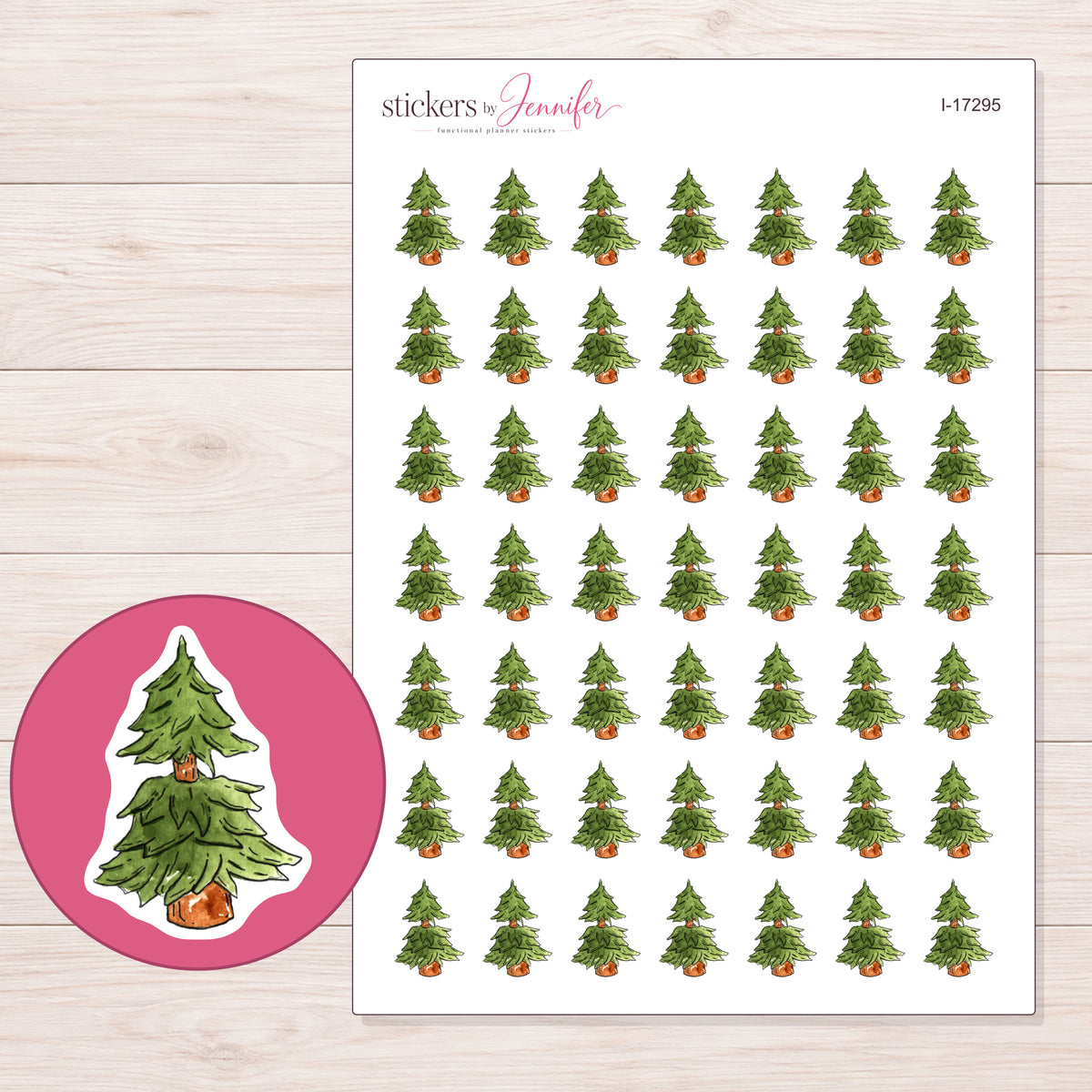 I-17295 planner sticker sheet with enlarged sticker detail