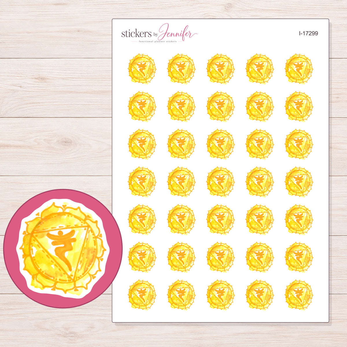 I-17299 planner sticker sheet with enlarged sticker detail